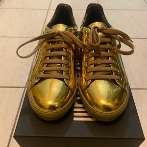 Gold Roberto Cavalli sneakers men’s 6.5